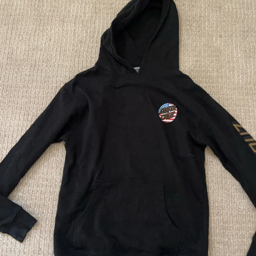 Santa Cruz Skateboards Black Hoodie with Gold and Red Accents - Picture 2 of 5